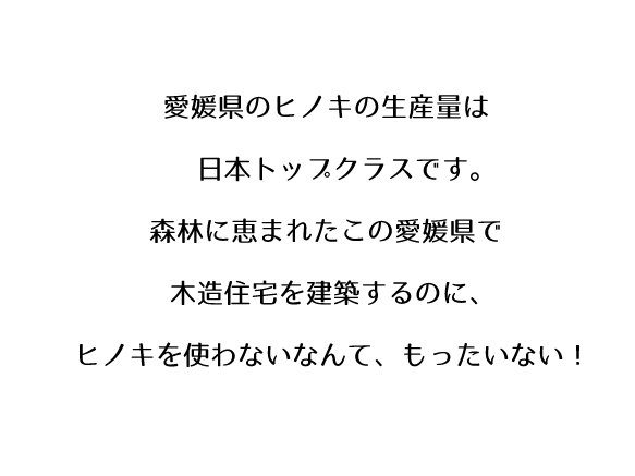 愛媛県のヒノキの生産量は日本トップクラスです。  